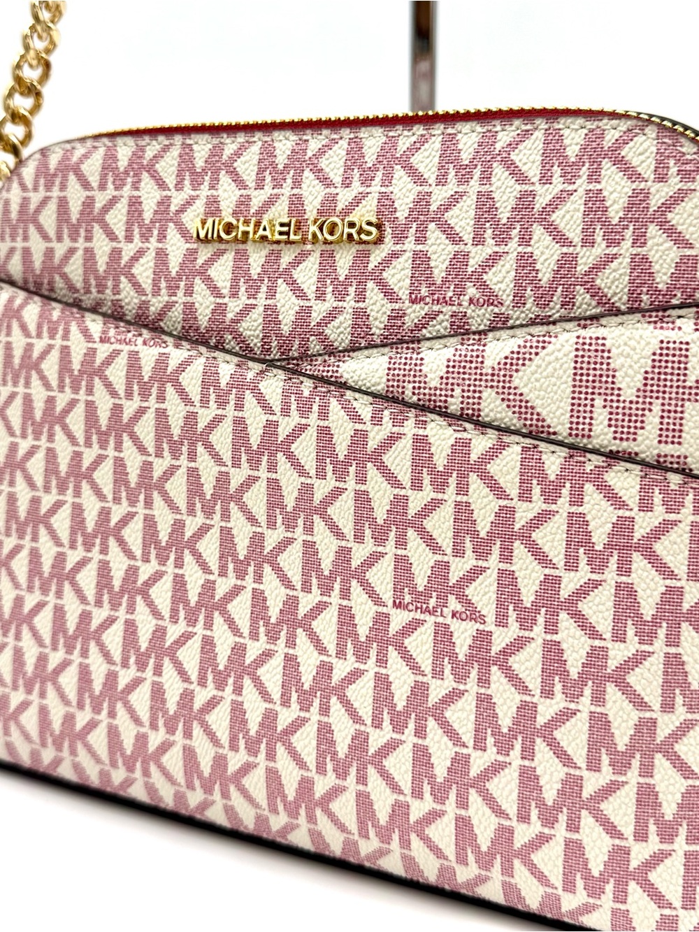 Michael Kors Medium Dome Jet Set Travel Xbody Bag Cherry Multi - Picture 3 of 9